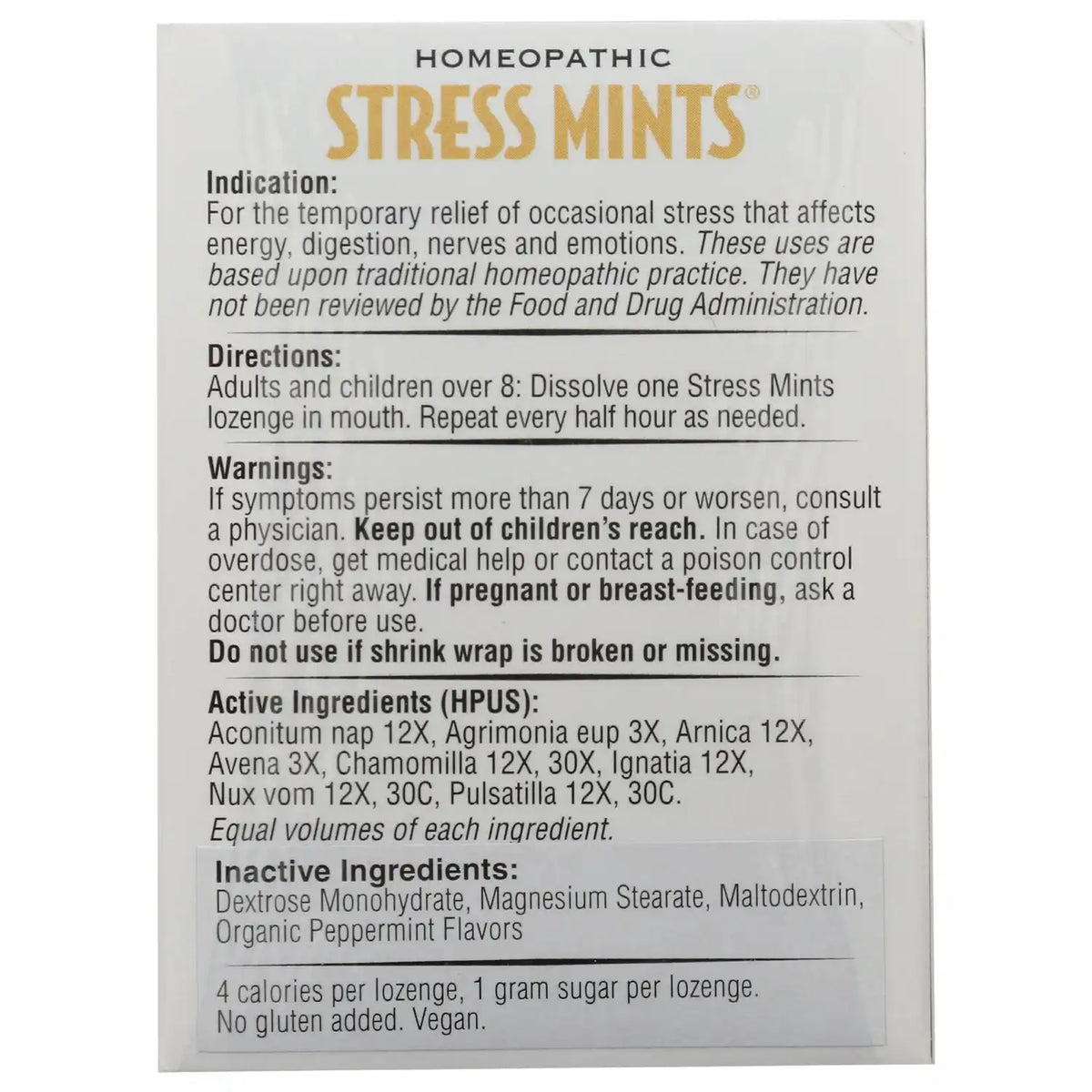 Homeopathic Stress Mints
