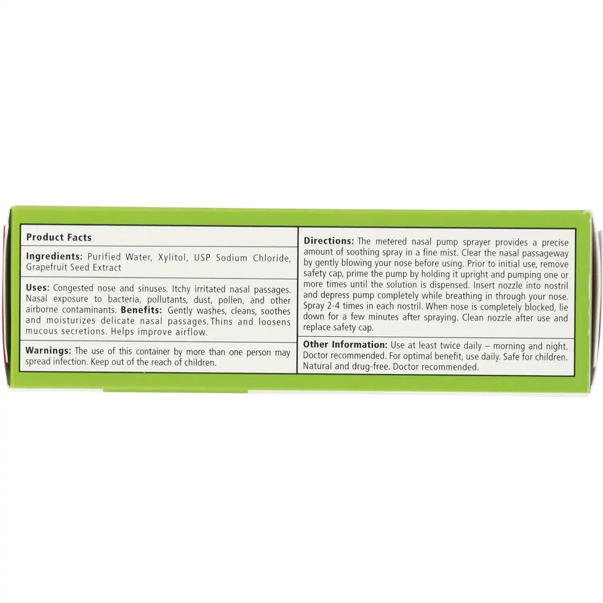 Natural Saline Nasal Spray - Daily Relief