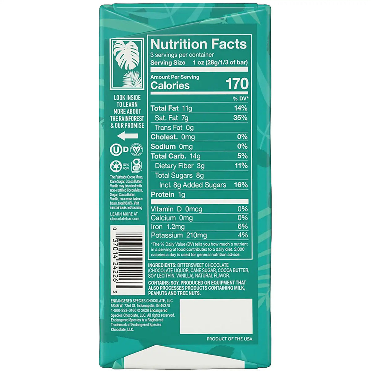 72% Cocoa Dark Chocolate - Forest Mint
