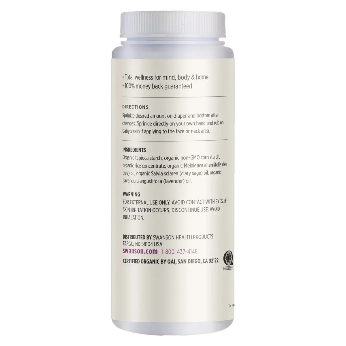 Certified Organic Baby Powder Talc Free - Lavender Scent
