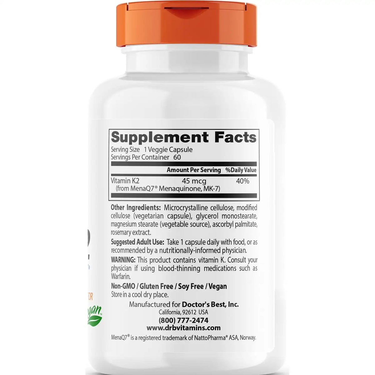 Natural Vitamin K2 MK-7 with MenaQ7