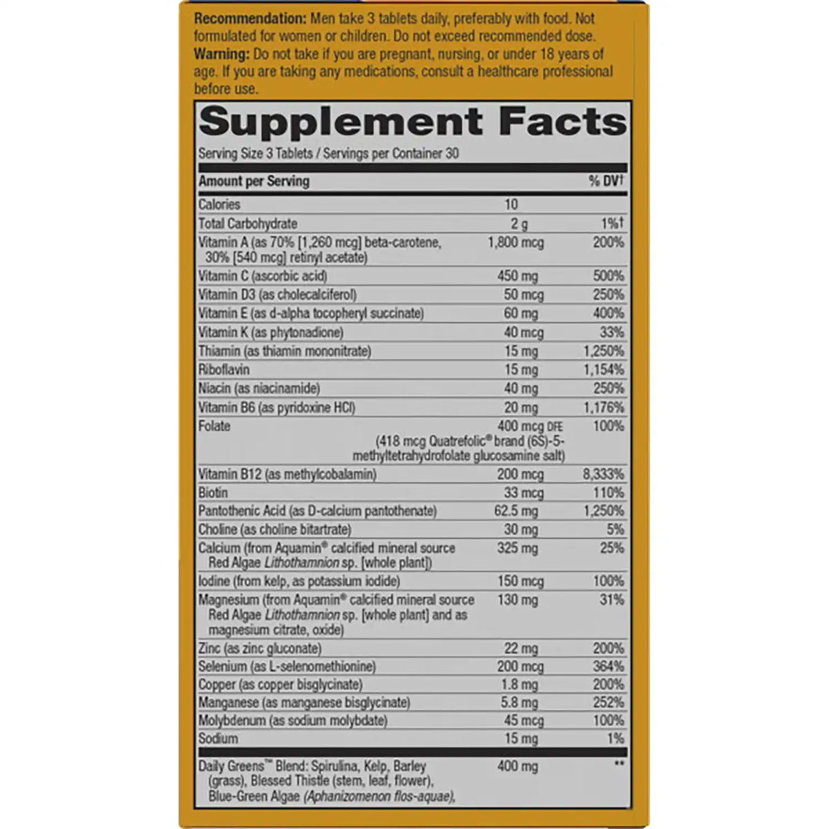Alive! Max3 Potency Men's Complete Multivitamin