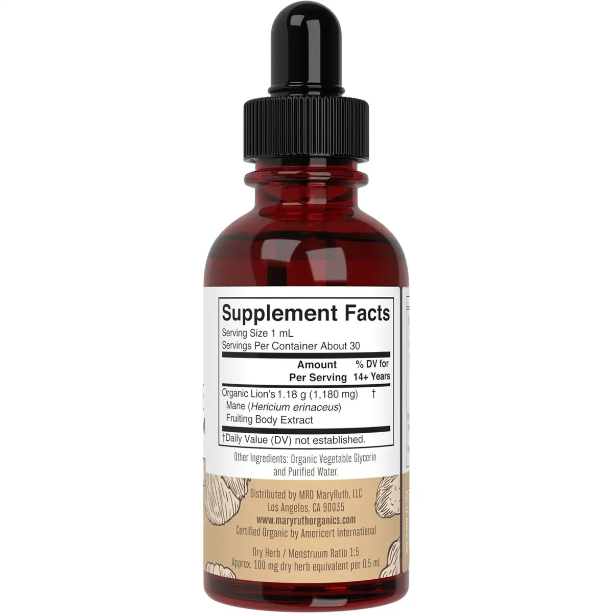 Organic Lion's Mane Mushroom Liquid Extract