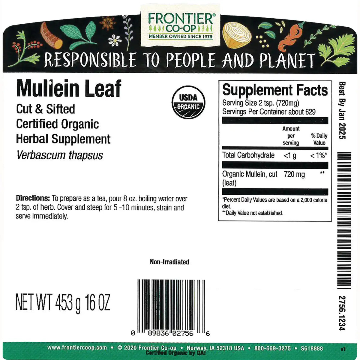 Organic Mullein Leaf - Cut & Sifted