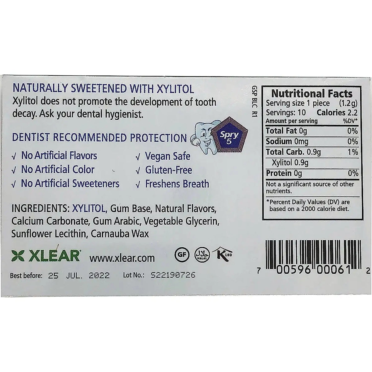 Spry Sugar-Free Gum - Natural Spearmint