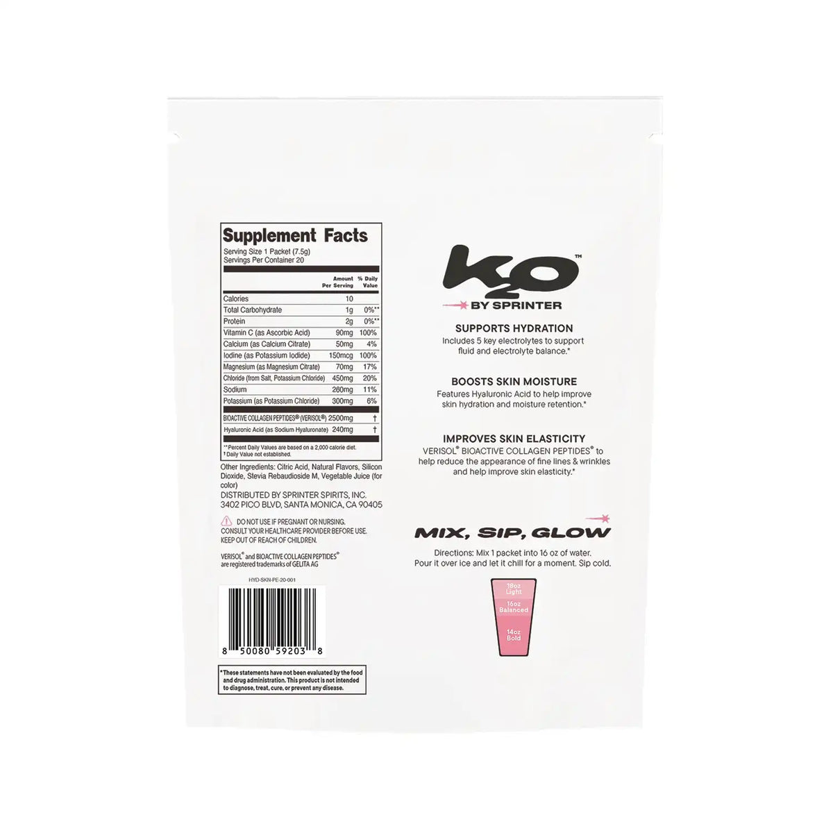 Advanced Skin Hydration Mix - Strawberry Lychee