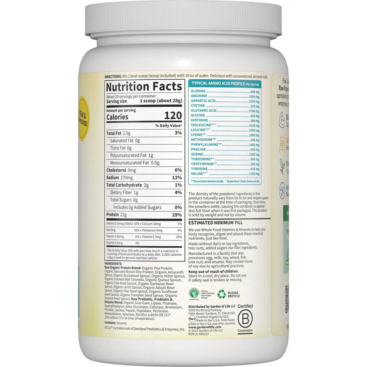 Raw Organic Protein Plant-Based - Unflavored