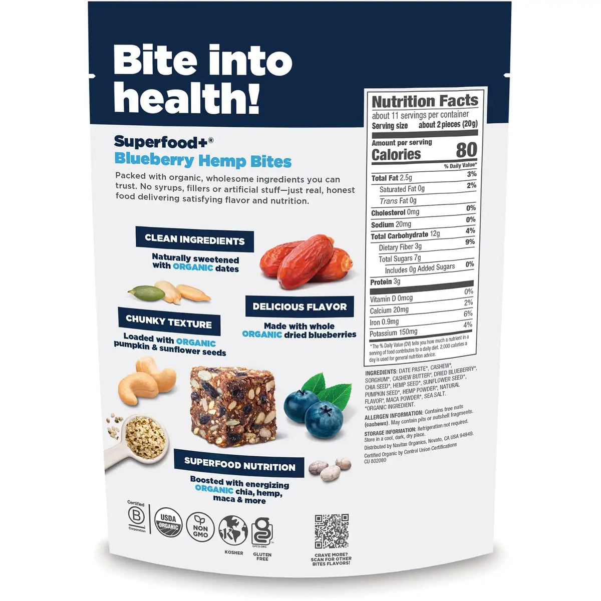Superfood+ Blueberry Hemp Bites