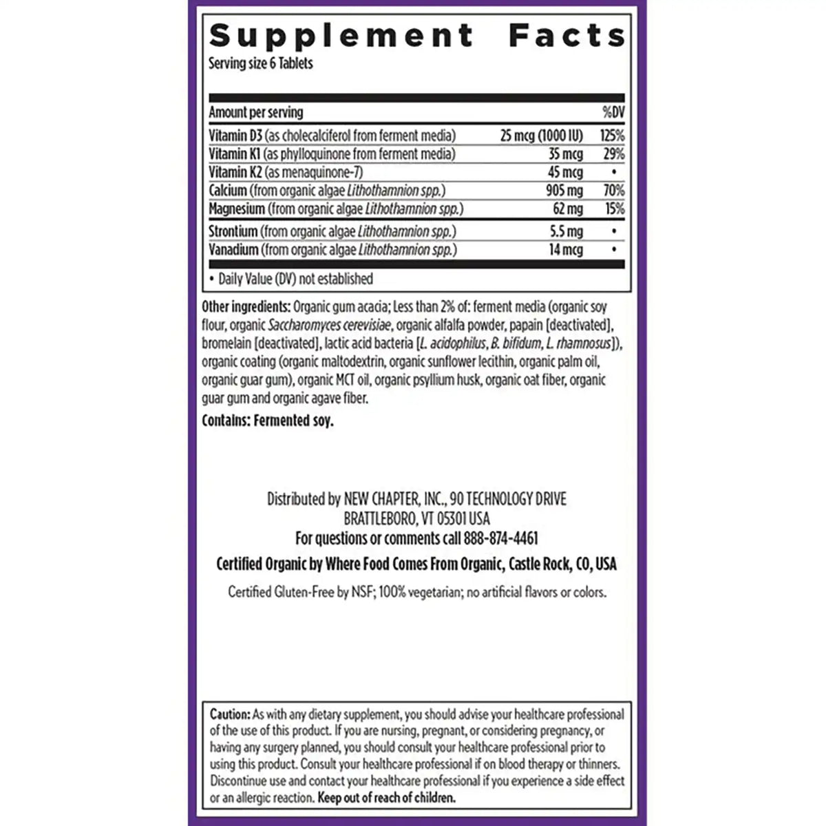 Plant Calcium Bone Strength Take Care - Tiny Tabs