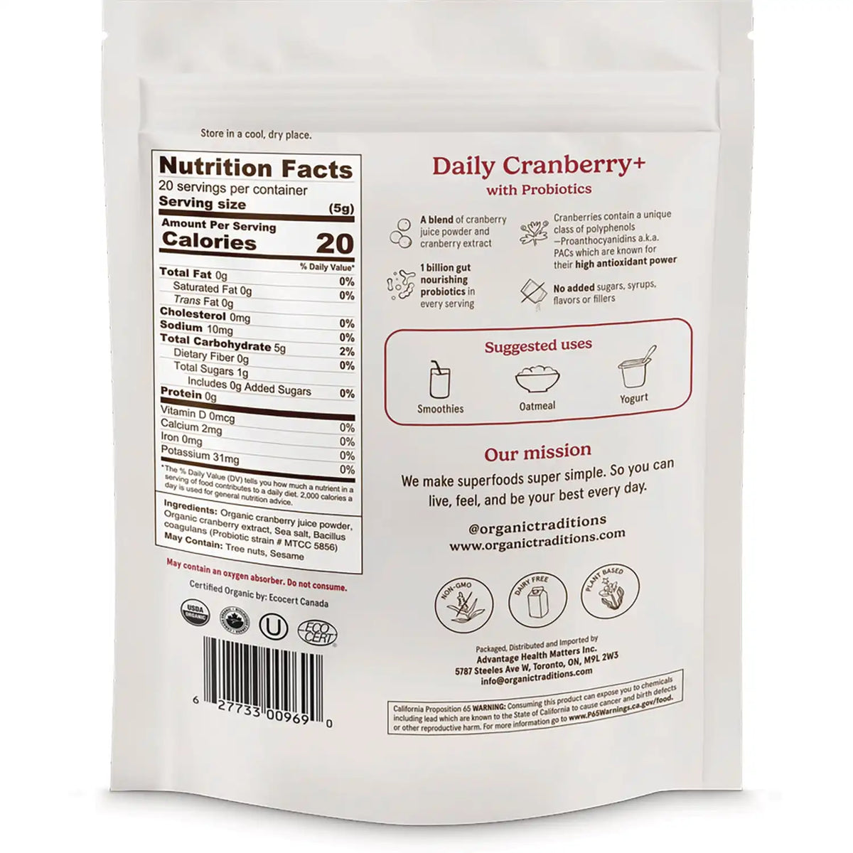 Daily Cranberry+ with Probiotics
