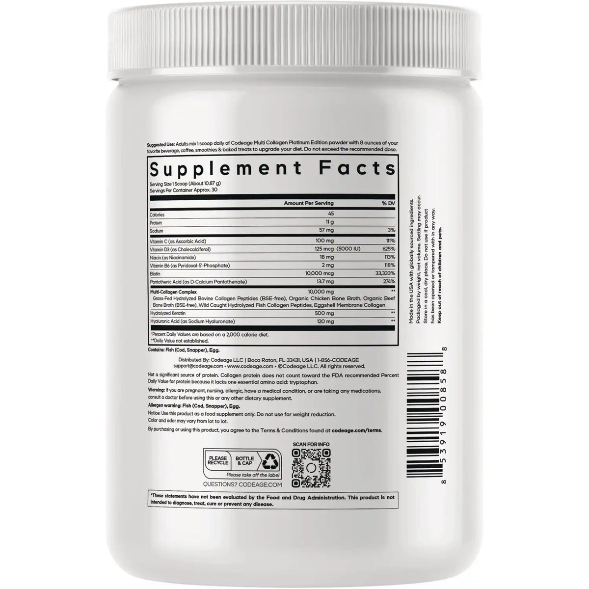 Multi Collagen Peptides Platinum - Unflavored