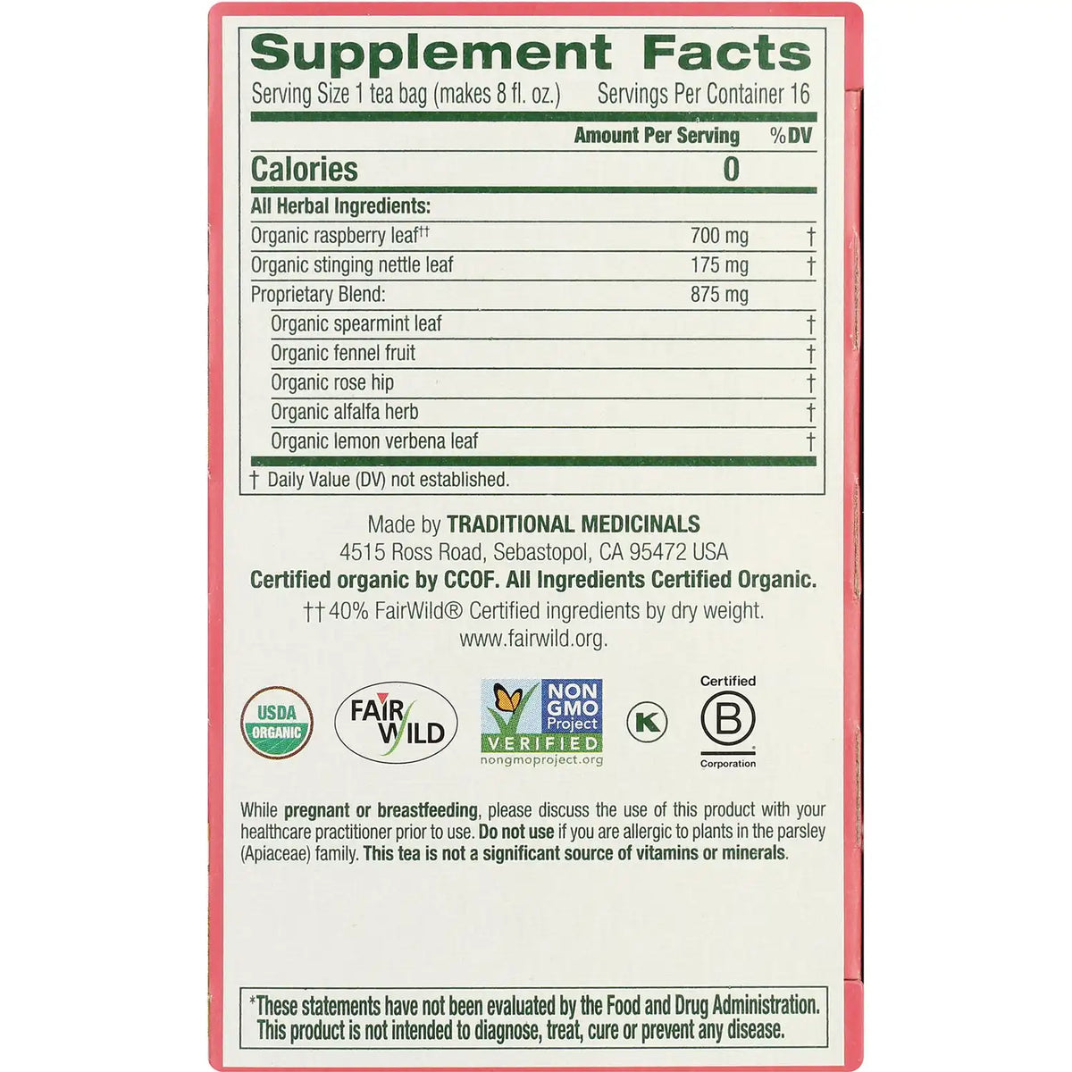 Organic Pregnancy Tea - Raspberry Leaf